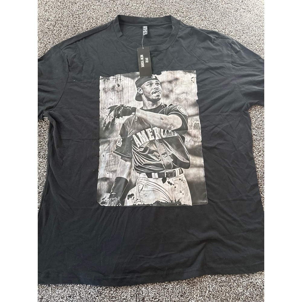 PFR New York Ken Griffey Jr. Graphic T-Shirt Black 100% Cotton Mens 2X NWT